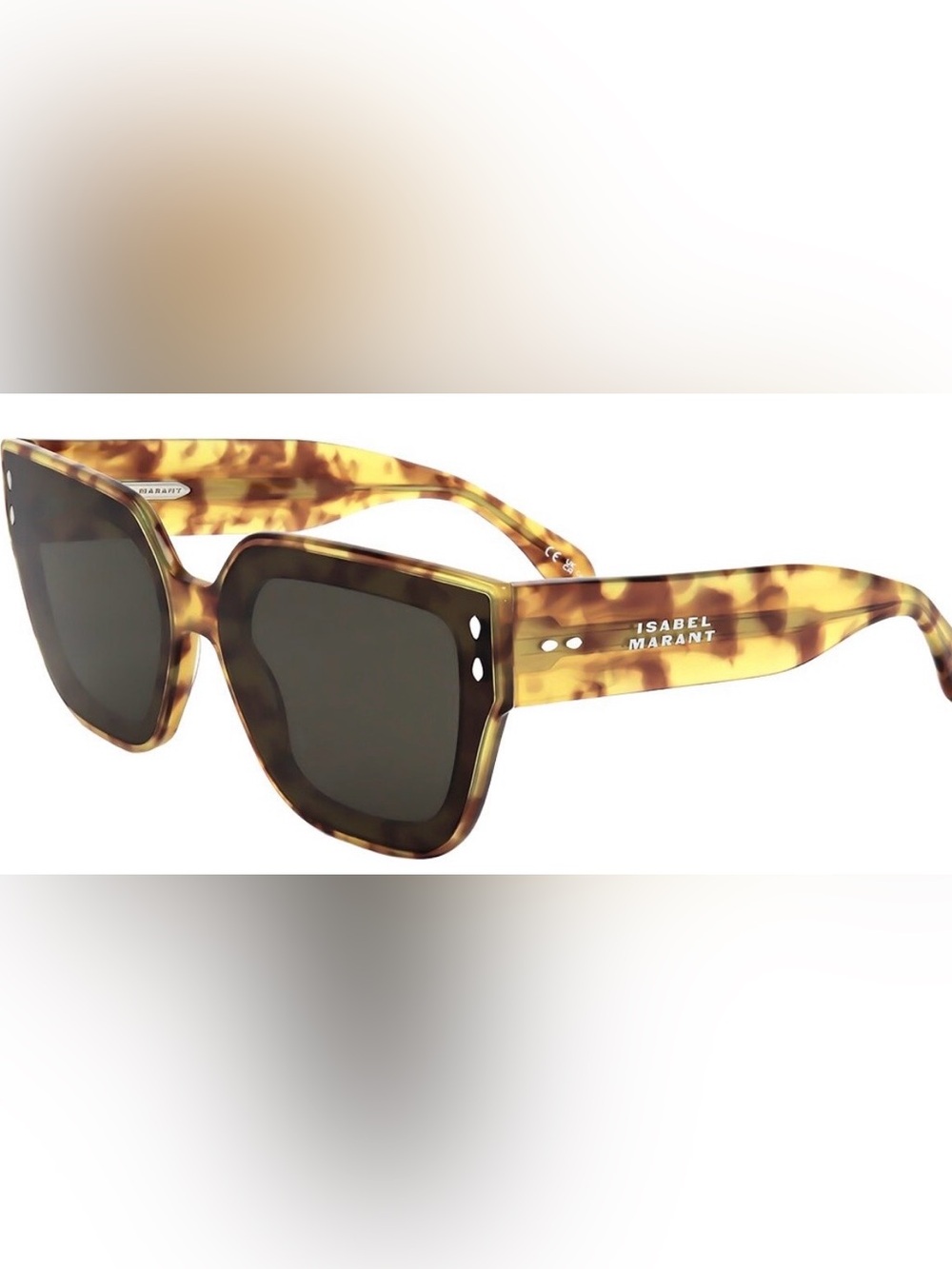 ISABEL MARANT Tortoiseshell Frame Sunglasses with Olive Lenses